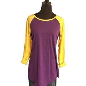 Umgee Shirt Dress in Laker's Colors yellow and purple, Size Medium